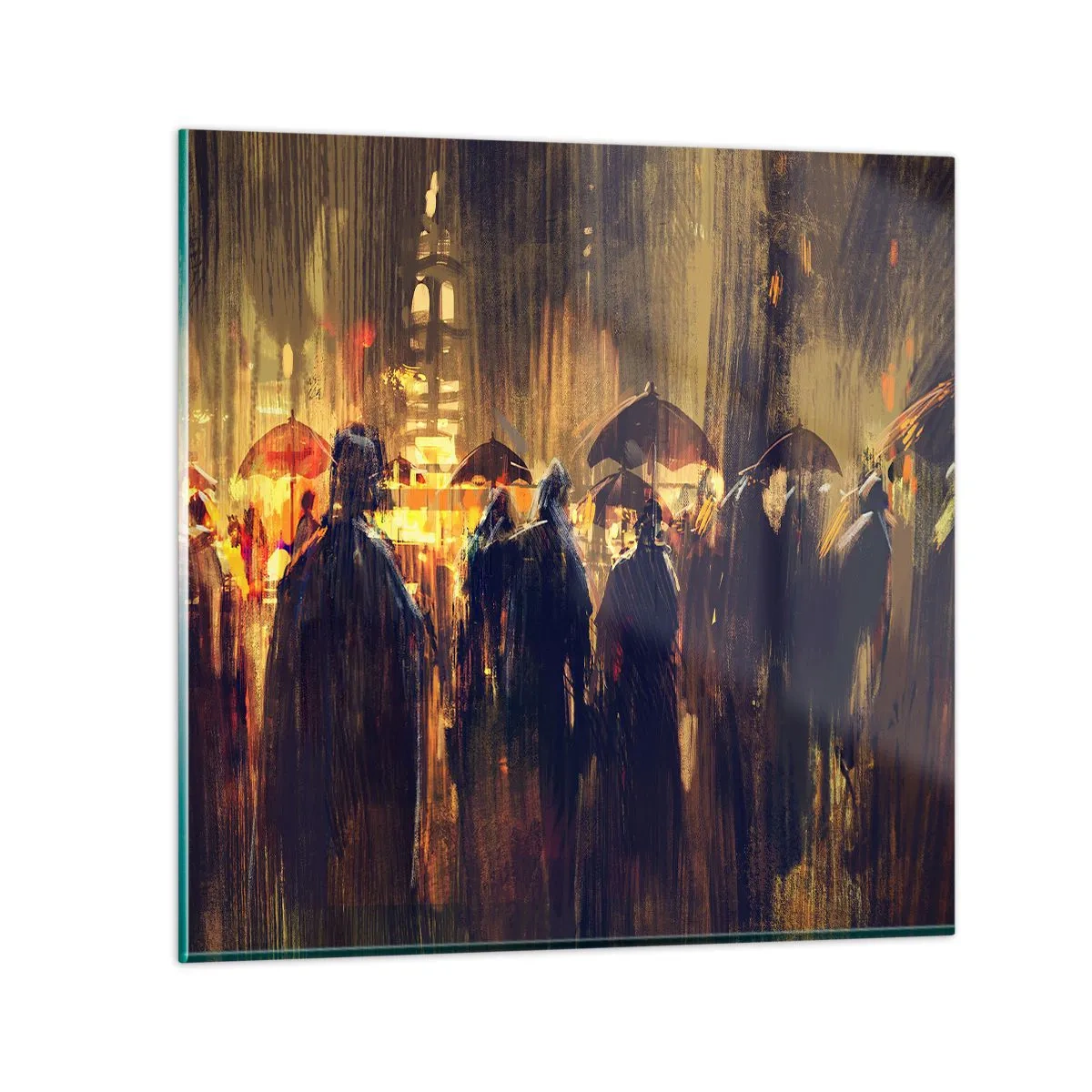 Üveg kép - Az eső imádói - 60x60 cm