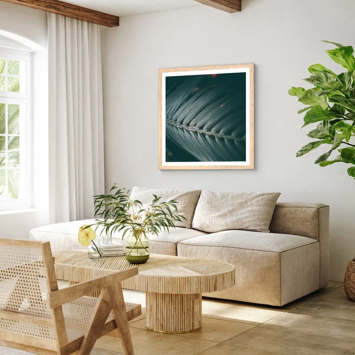 Poszter világos tölgy keretben - A természet pontossága - 40x40 cm