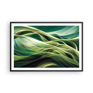 Poszter fehér keretben - Egy absztrakt zöldjáték  - 91x61 cm