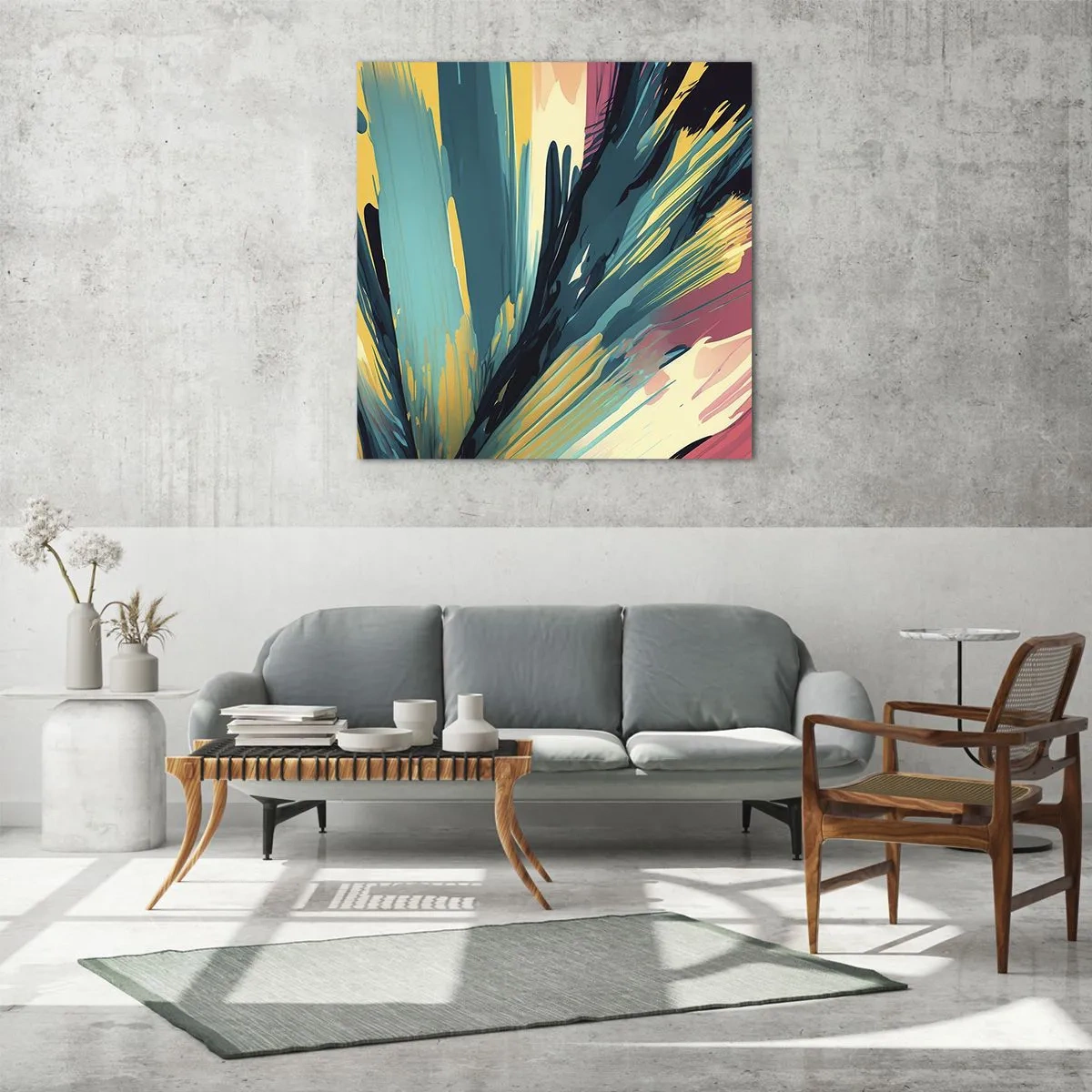 Üveg kép - Kompozíció - az öröm robbanása - 50x50 cm