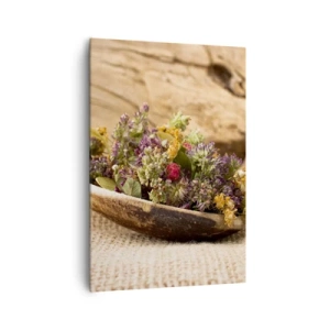 Vászonkép - Színes virágok és illatos gyógynövények - 70x100 cm