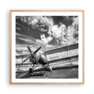 Poszter világos tölgy keretben - Alig várom! - 60x60 cm