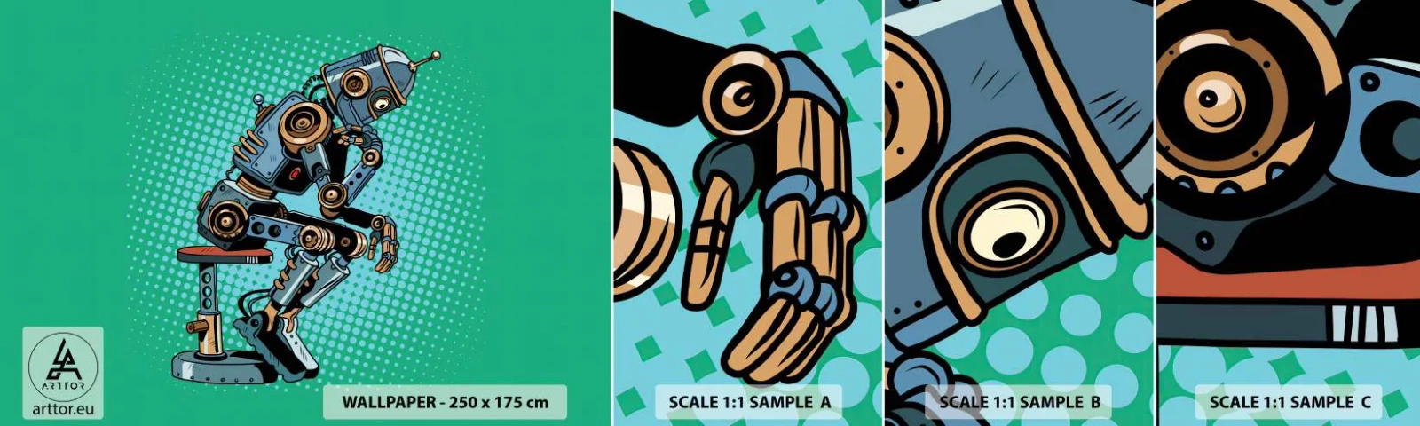 Fotótapéta Minta Standard Eco - A lét lényege fölött - Absztrakció, Intelligens robot, Gyerekeknek - 100x30 cm