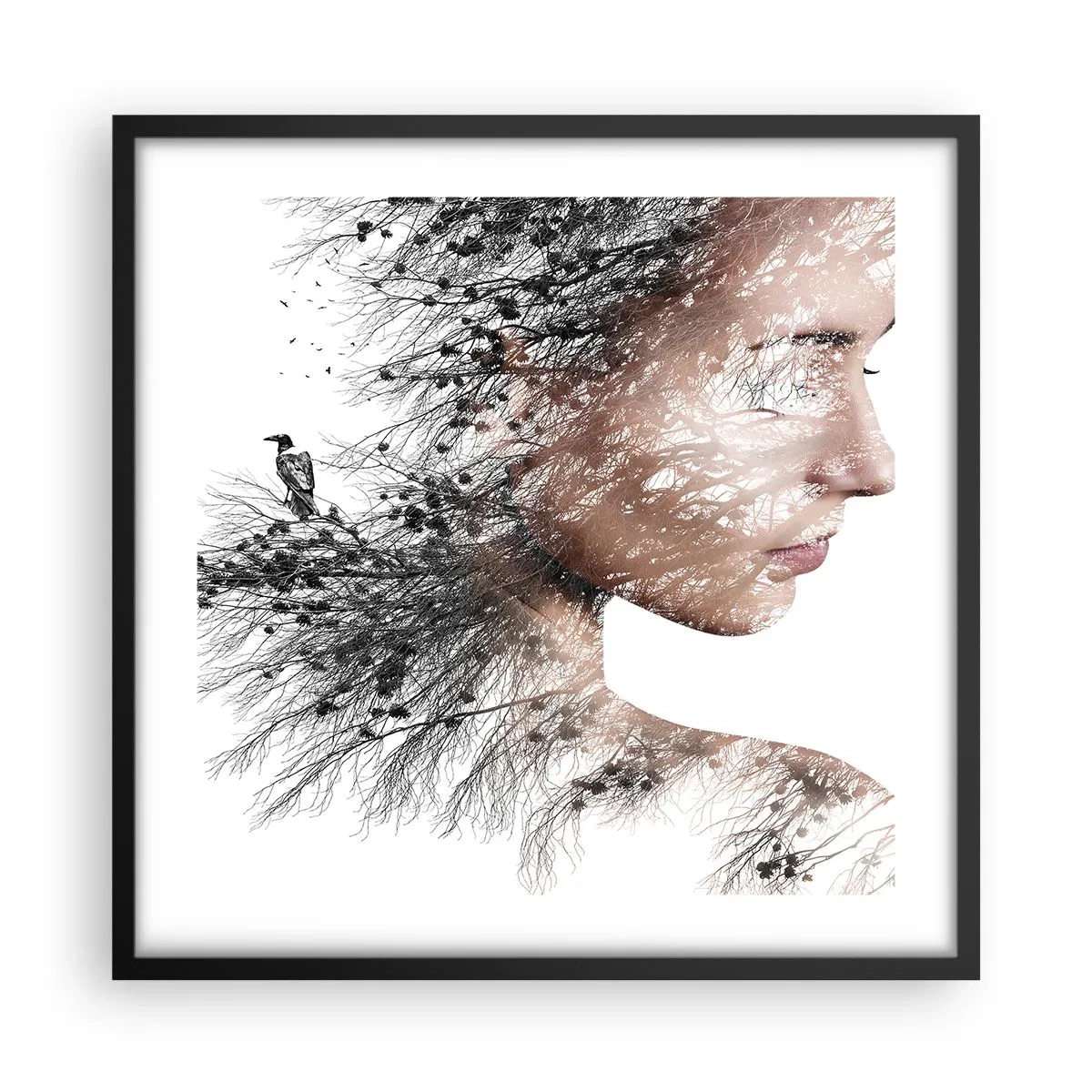 Poszter fehér keretben - Az erdő szelleme - 50x50 cm