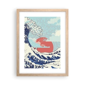 Poszter világos tölgy keretben - Japán inspirációból - 30x40 cm