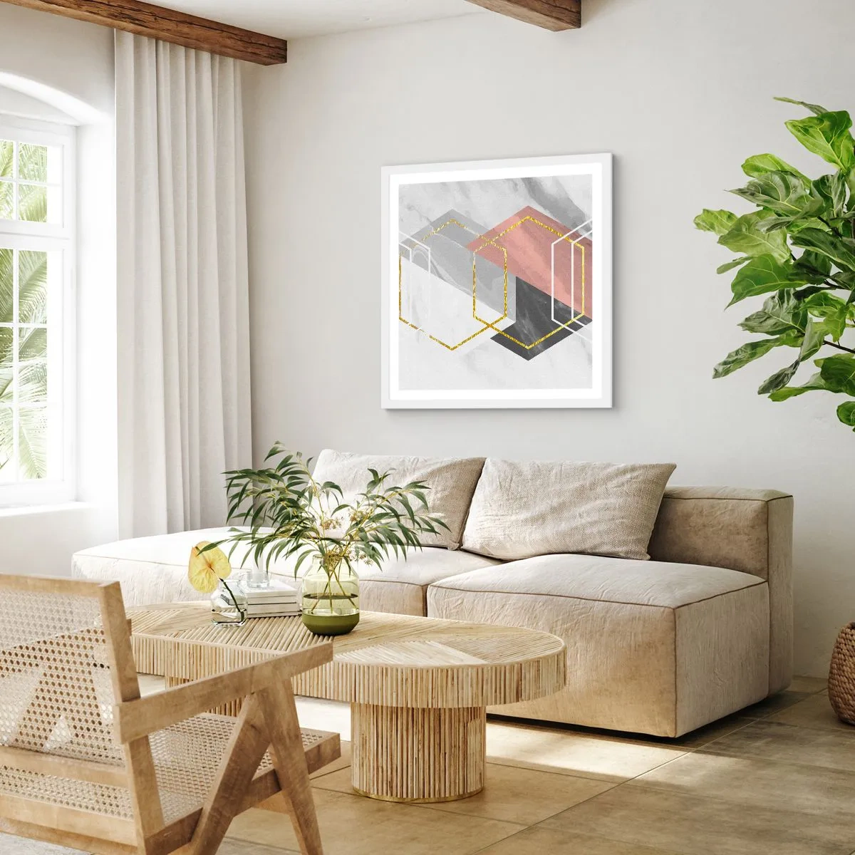 Poszter fekete keretben - Lánc kompozíciója - 50x50 cm