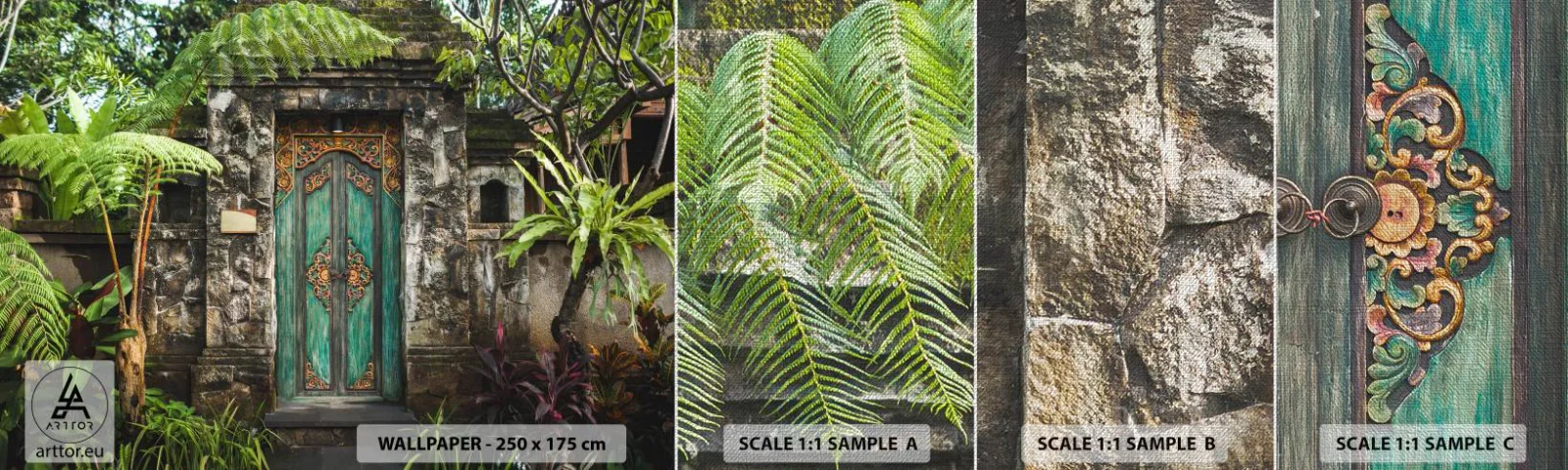 Fotótapéta Minta Premium Canvas - Ajtó egy egzotikus világba - Ajtó Dísz, Építészet, Rejtély - 100x30 cm