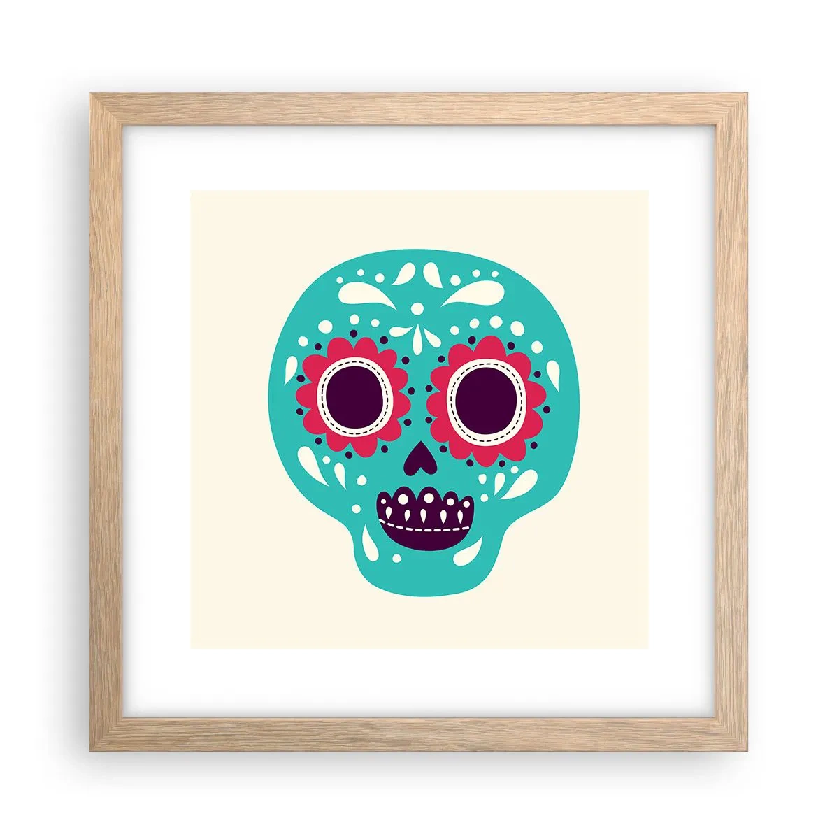 Poszter világos tölgy keretben - Az élet - szórakozás a halálig - 30x30 cm