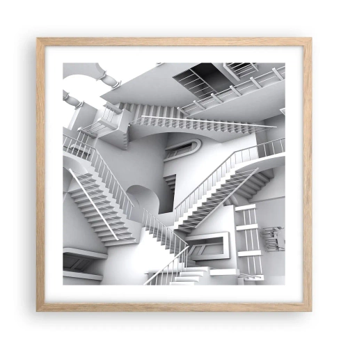 Poszter világos tölgy keretben - A tér paradoxonjai - 50x50 cm