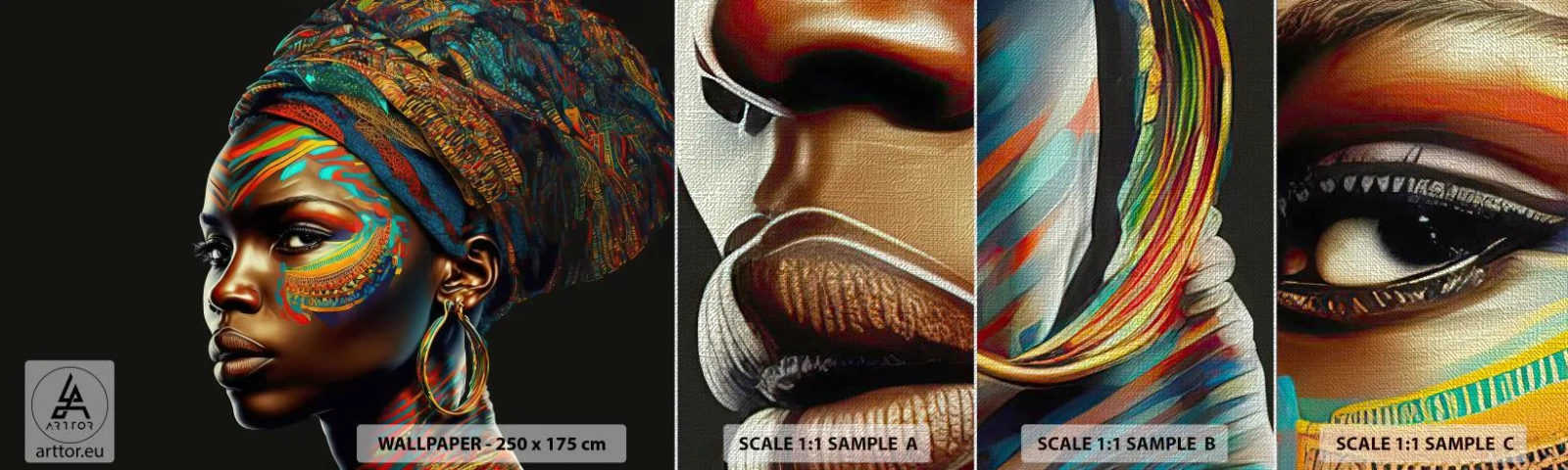 Fotótapéta Minta Premium Canvas - Afrikai királynő - Turbán, Törzsek, afro-amerikai - 100x30 cm