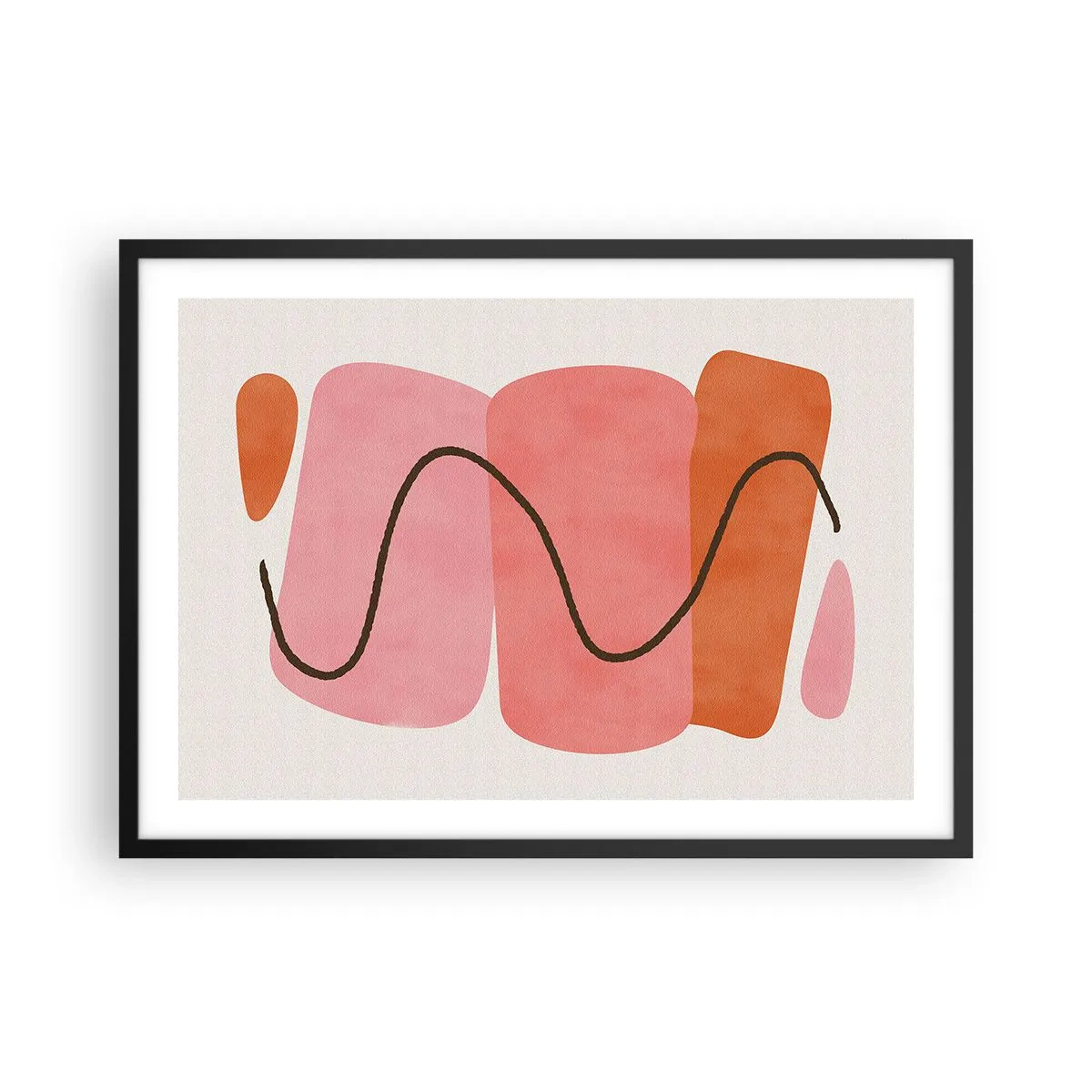 Poszter fehér keretben - Formák szelíd mozgása - 70x50 cm