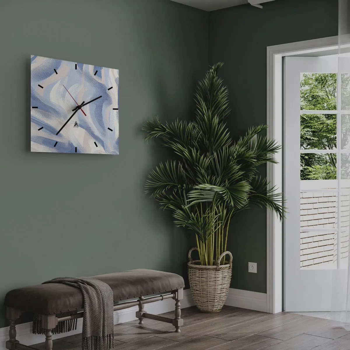 Falióra, Óra - Kék fodrok - 40x40 cm