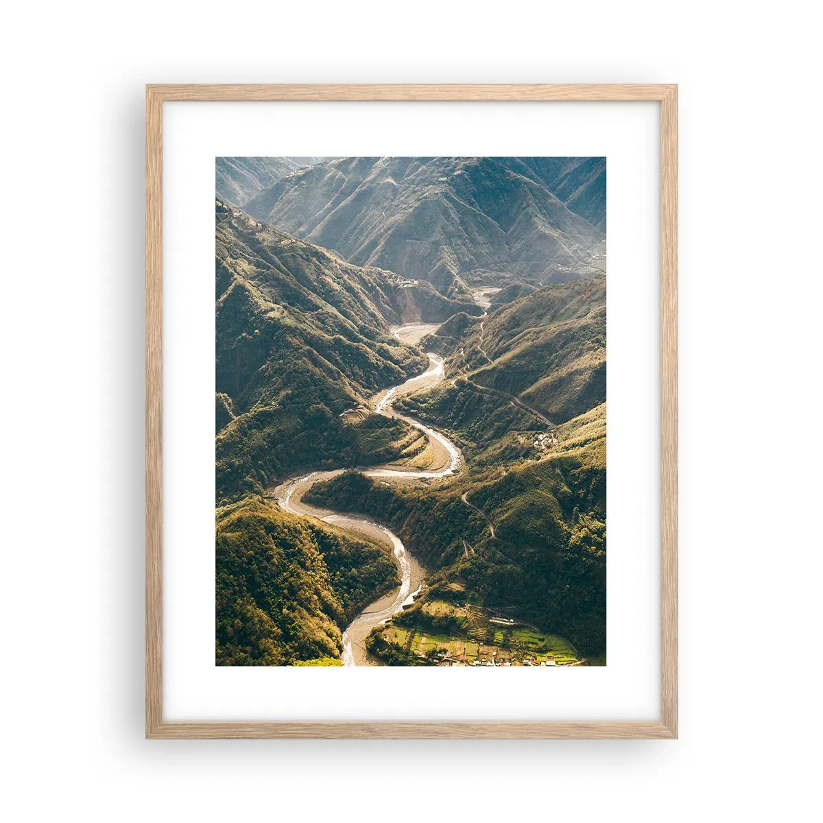 Poszter világos tölgy keretben - A hegyek szívéből - 40x50 cm