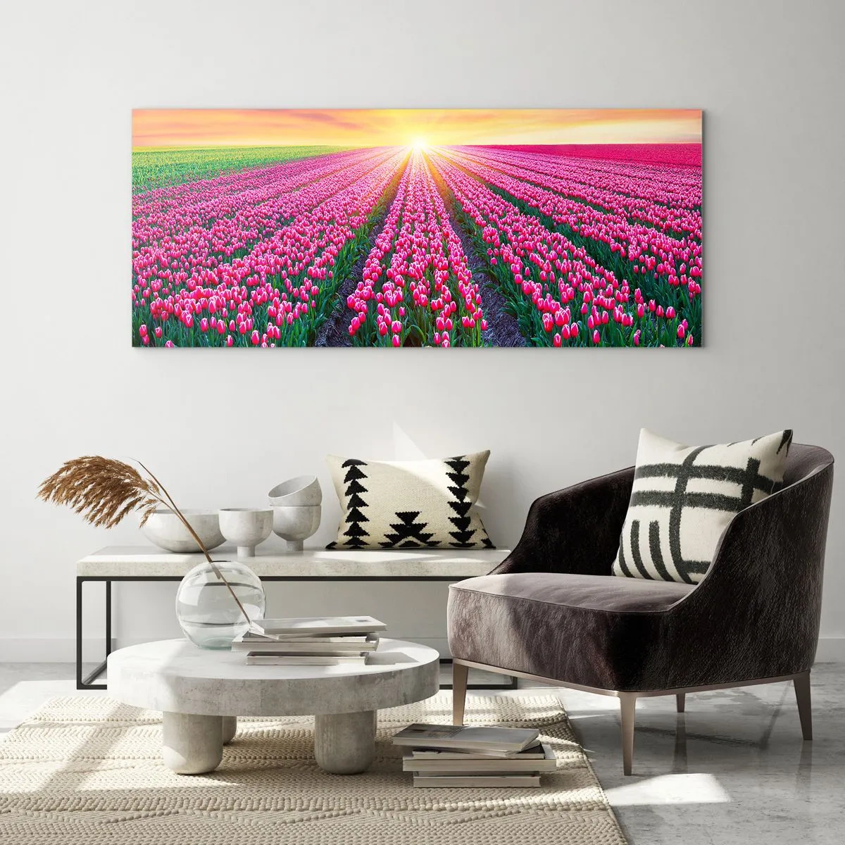 Üveg kép - Gyönyör farm - 140x50 cm