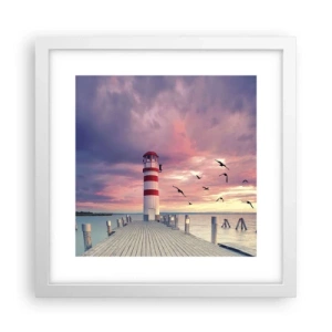 Poszter fekete keretben - Ideje a kikötőbe - 30x30 cm