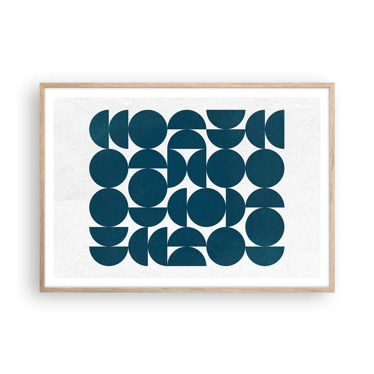 Poszter világos tölgy keretben - Körök és félkörök - 100x70 cm