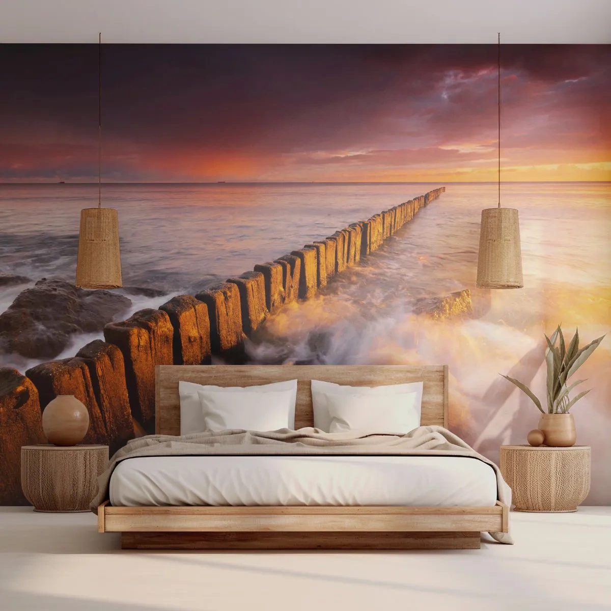 Fotótapéta Standard Eco - A hullámok szelídsége - Tájkép, Napnyugta, Balti-tenger - 400x280 cm