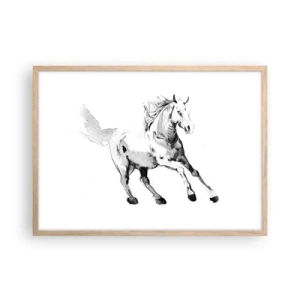 Poszter világos tölgy keretben - Megszelídíthetetlen lélek - 70x50 cm