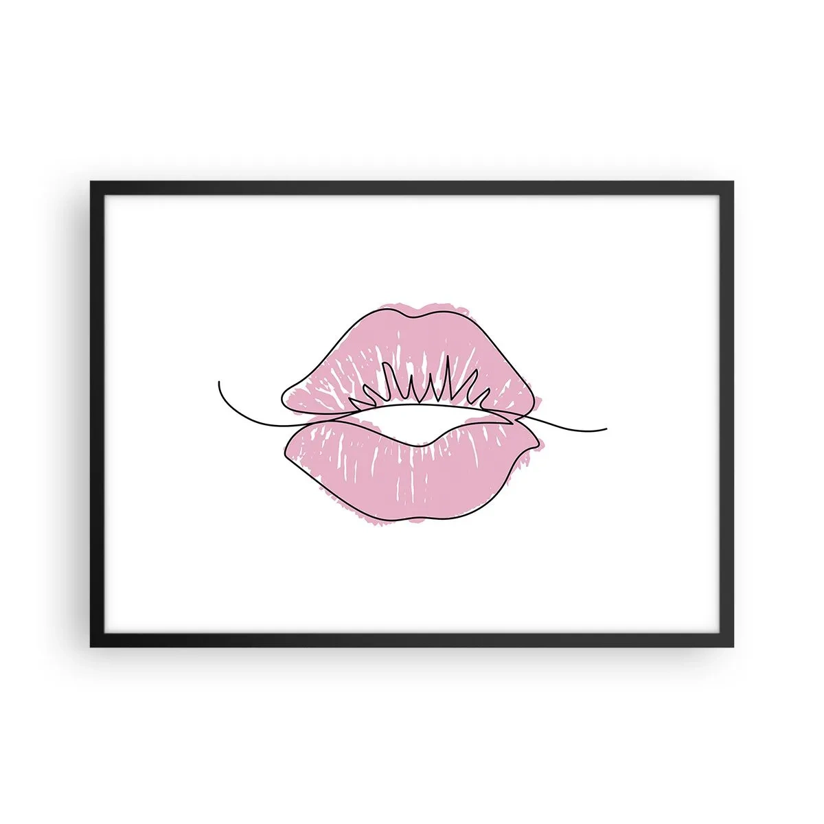 Poszter fehér keretben - Készen állsz a csókra? - 70x50 cm