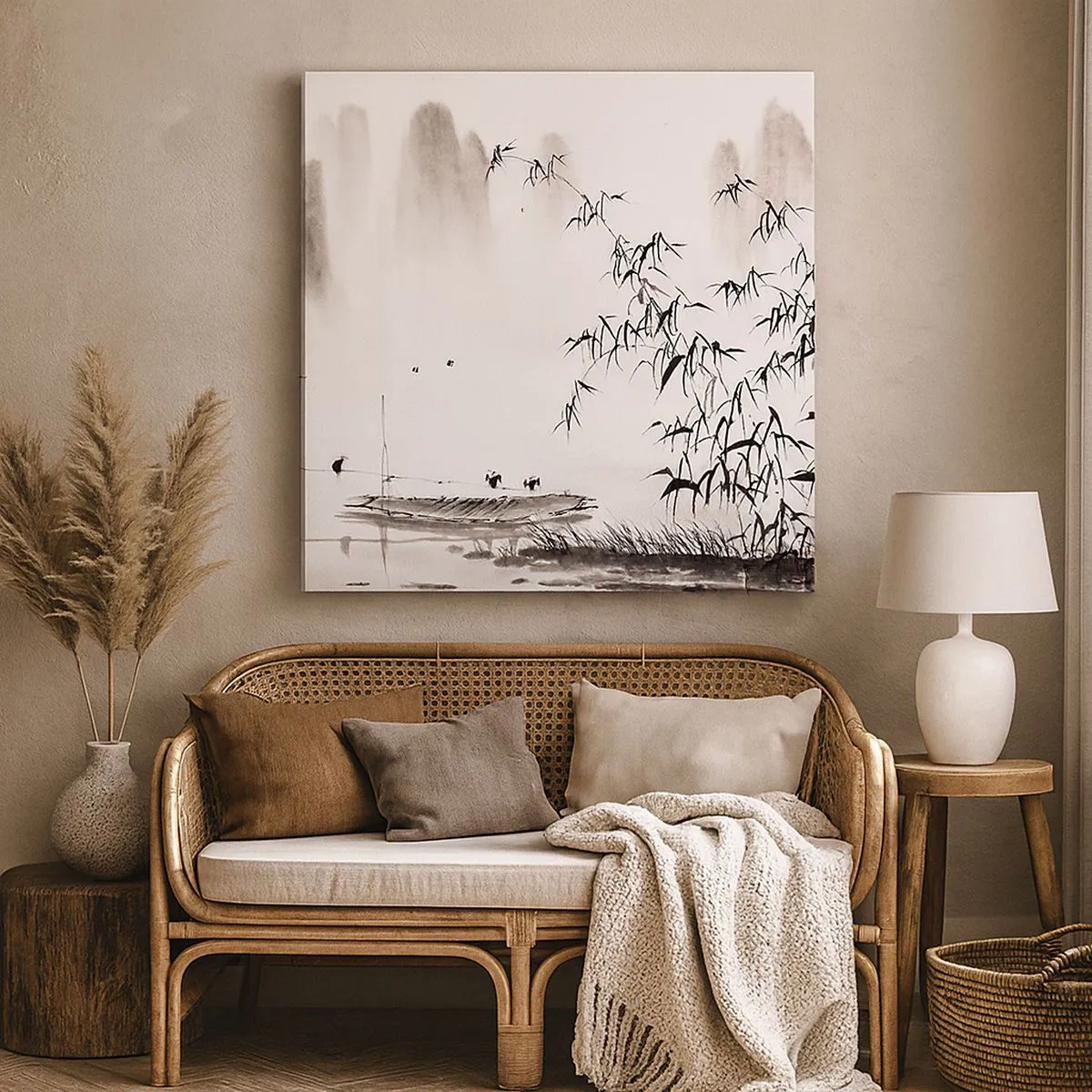 Vászonkép - A rizsföldek csendje - 30x30 cm