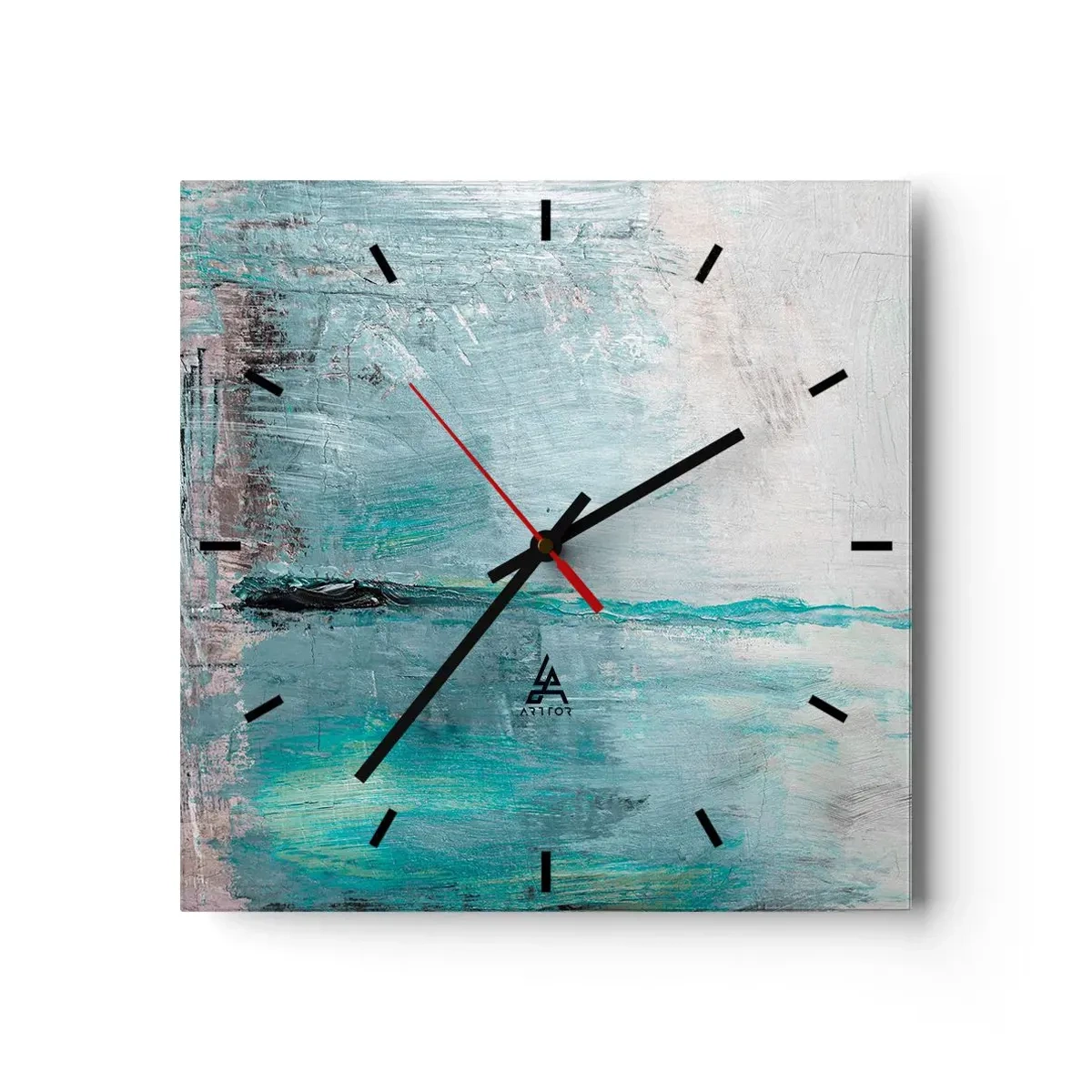 Falióra, Óra - Vízszintesen kék színben - 30x30 cm