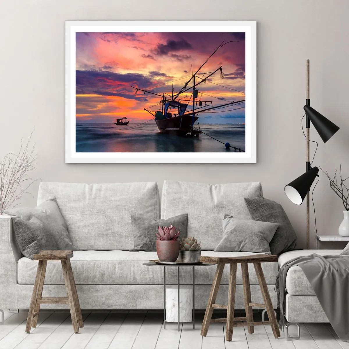 Poszter fekete keretben - Egzotikus este - 100x70 cm