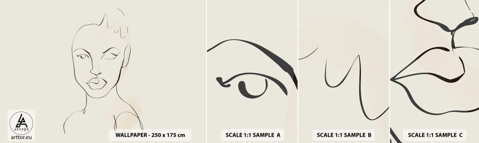 Fotótapéta Minta Öntapadós Deluxe Sticker - Az érzékiség körvonala - Nő, Grafika, Darab - 100x30 cm