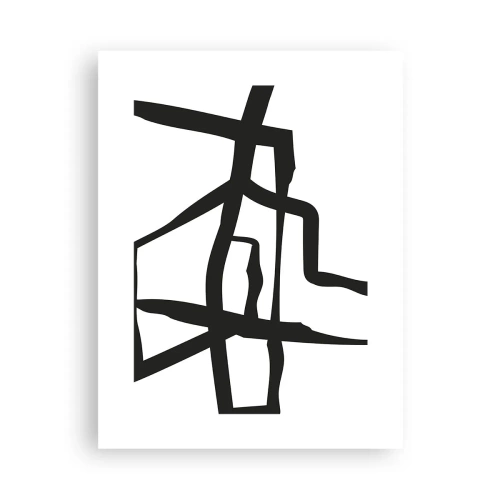 Poszter - Fekete-fehér konstrukció - 30x40 cm