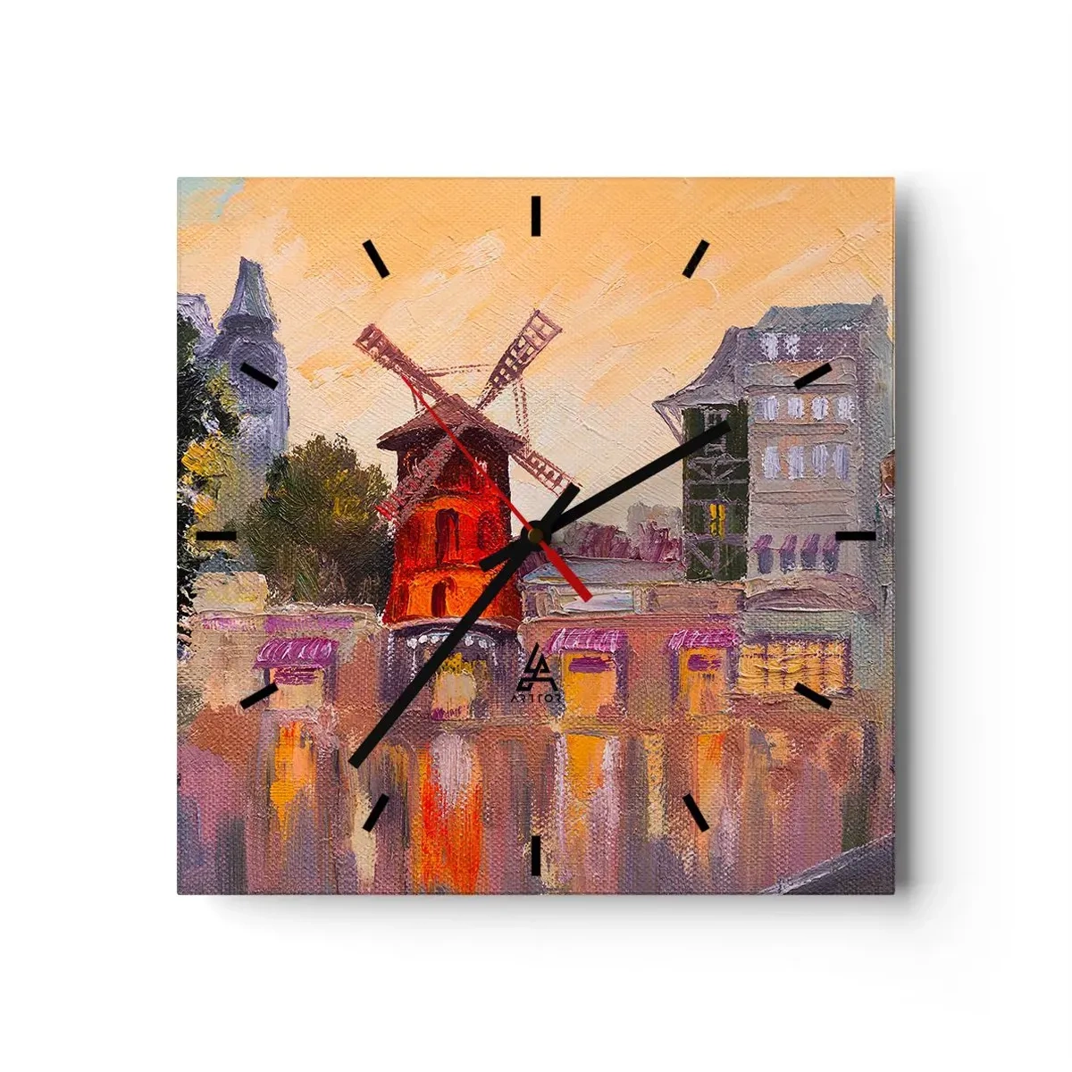 Falióra, Óra - Párizsi ikonok - Moulin Rouge - 30x30 cm