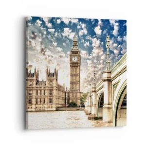 Vászonkép - Tollas felhők a Temze felett - 40x40 cm