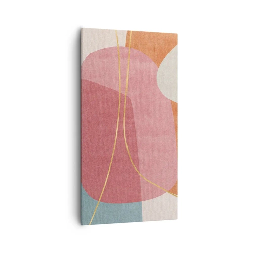 Vászonkép - Pasztell kompozíció aranyszálakkal - 55x100 cm