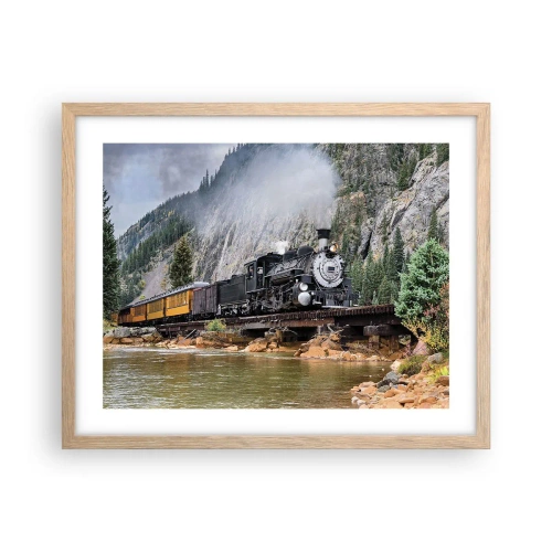 Poszter világos tölgy keretben - Hova? Hova? - 50x40 cm