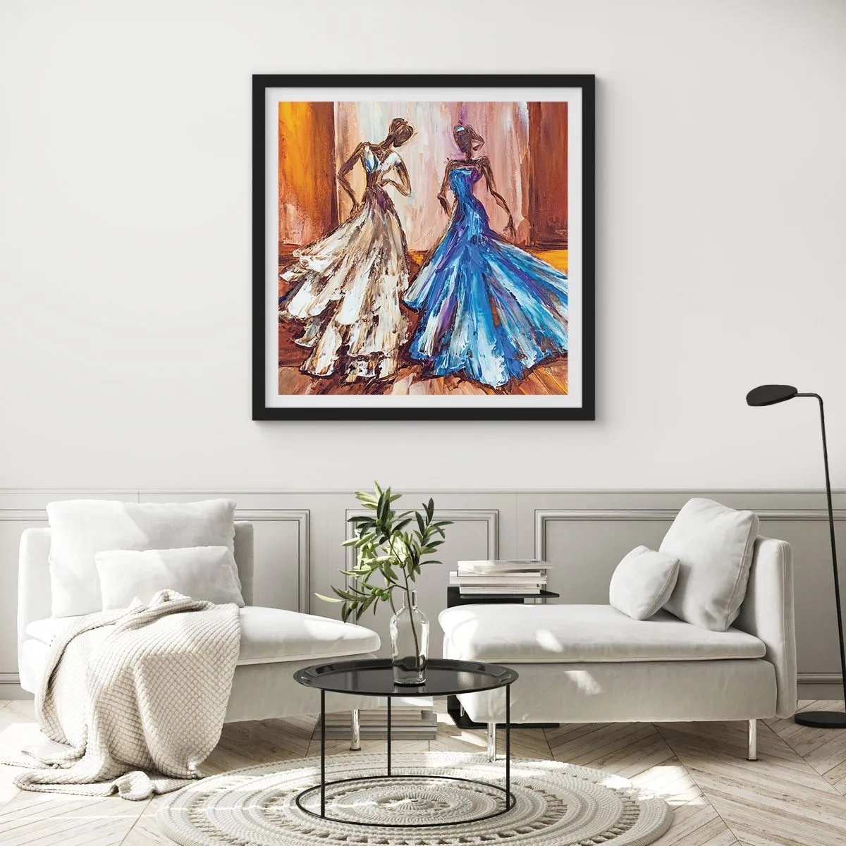 Poszter fehér keretben - Hálás páros - 40x40 cm