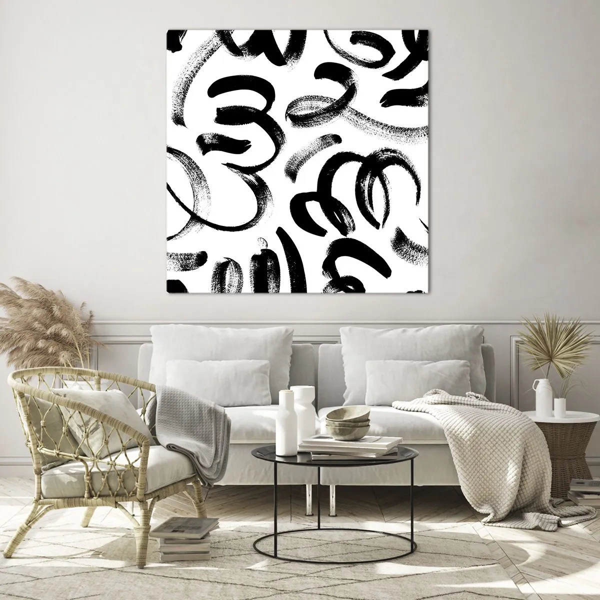 Üveg kép - Feketén-fehéren - 60x60 cm