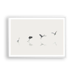 Poszter fekete keretben - Négy egyszerű lépés - 100x70 cm