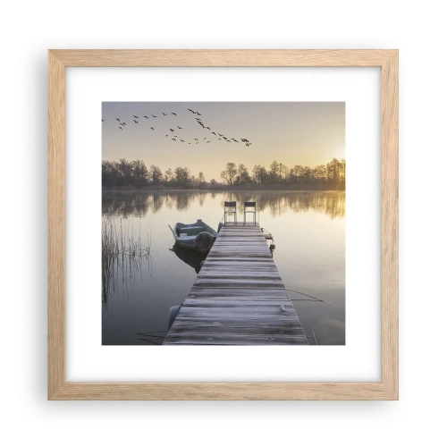 Poszter világos tölgy keretben - Egy kis idő múlva visszajövök - 30x30 cm