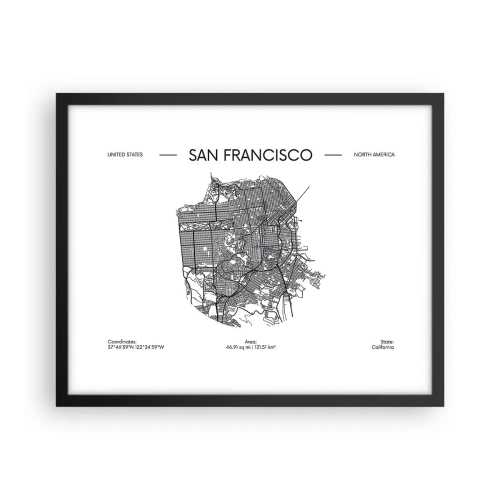 Poszter fehér keretben - San Francisco anatómiája - 50x40 cm
