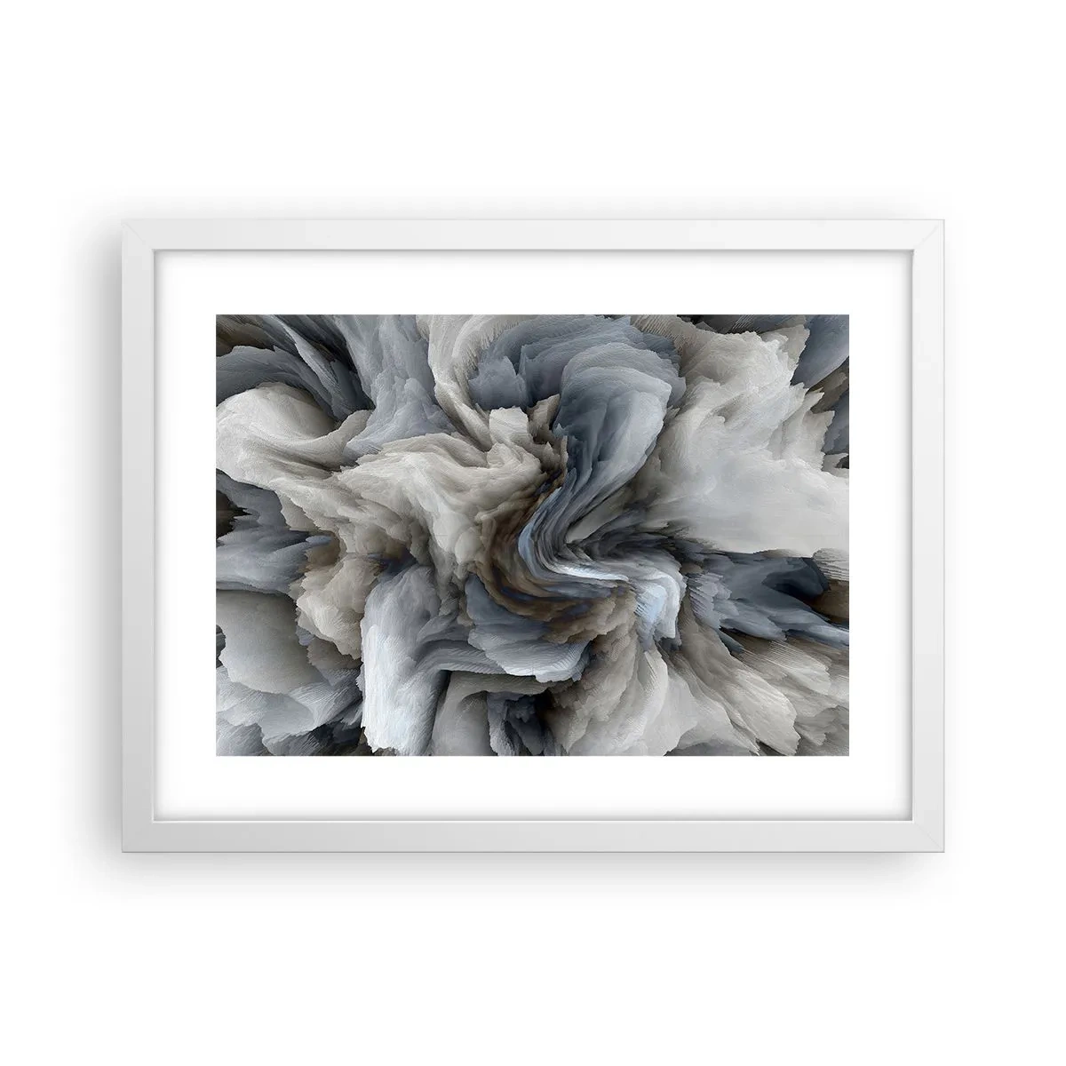 Poszter fekete keretben - Kő és virág - 40x30 cm