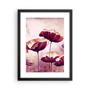 Poszter fehér keretben - Piros és fehér szirom - 30x40 cm