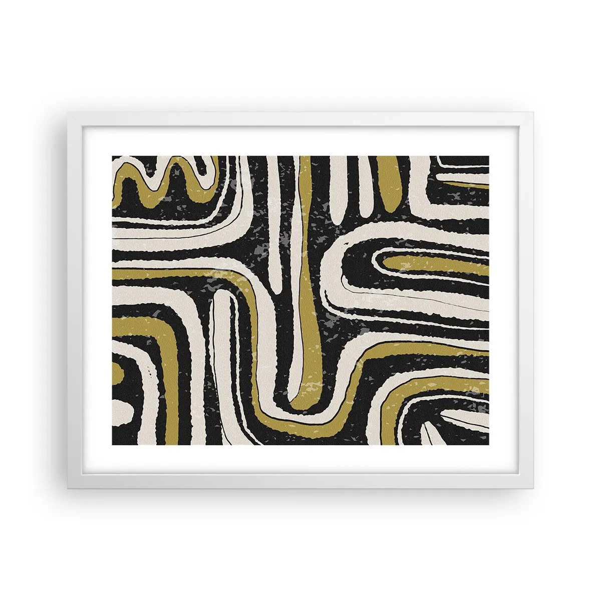 Poszter fekete keretben - Kompozíció: traktusok és sikátorok - 50x40 cm