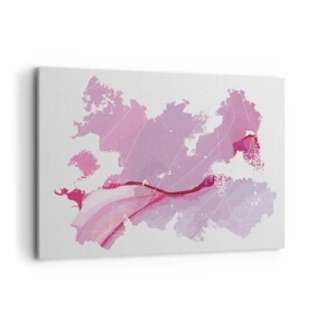 Vászonkép - Egy rózsaszín világ térképe - 100x70 cm