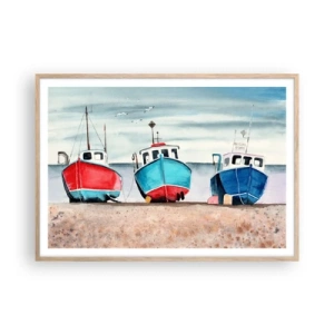 Poszter világos tölgy keretben - Fogásra készen - 100x70 cm