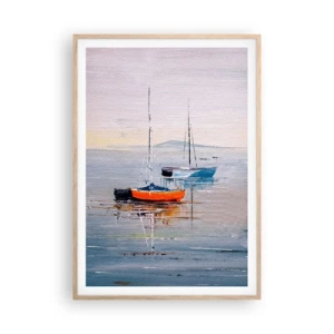 Poszter világos tölgy keretben - Jól megérdemelt pihenés - 70x100 cm