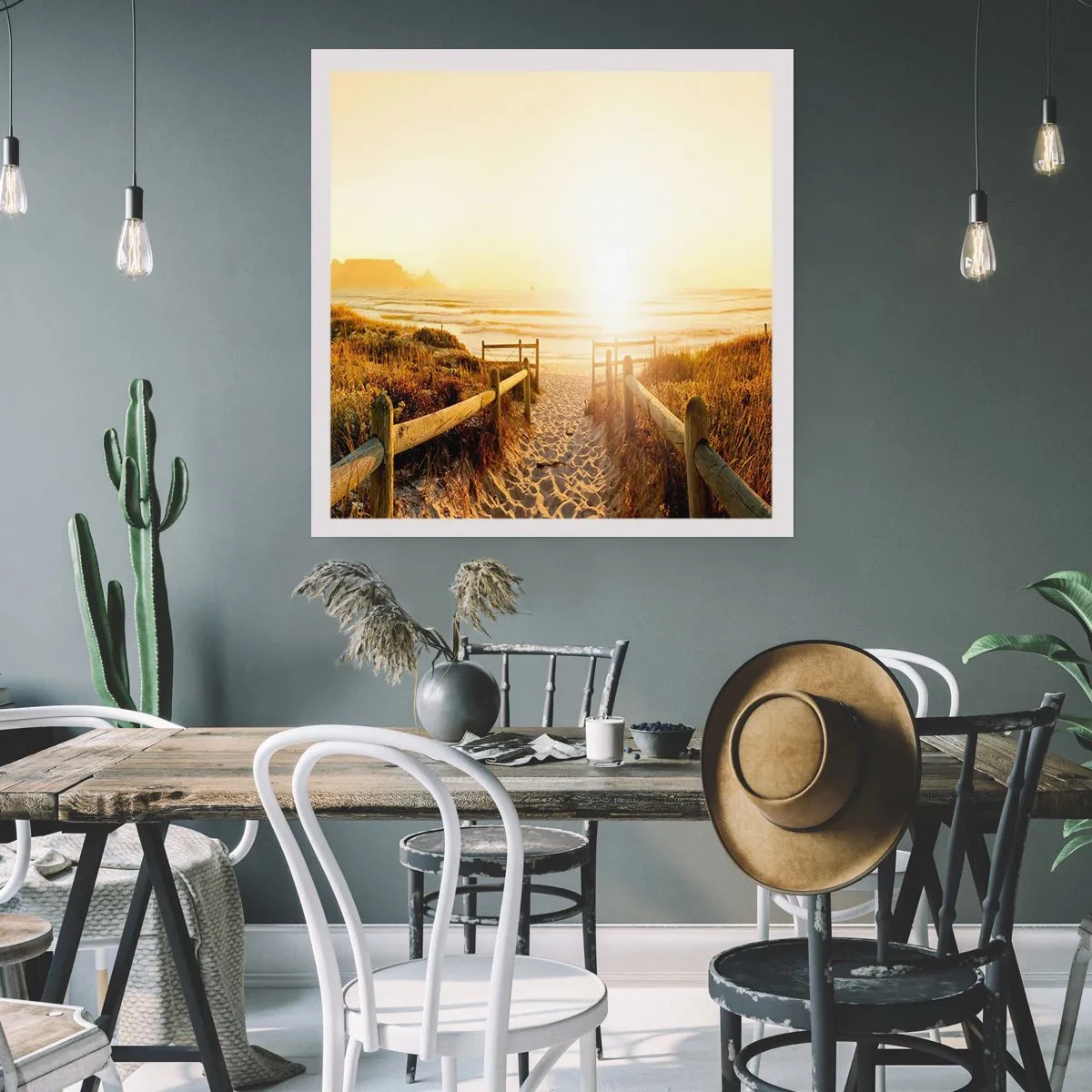 Poszter - A dűnén túl, a nap felé - 40x40 cm