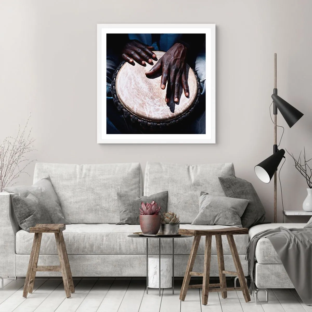 Poszter fekete keretben - Élj a saját ritmusodban - 50x50 cm