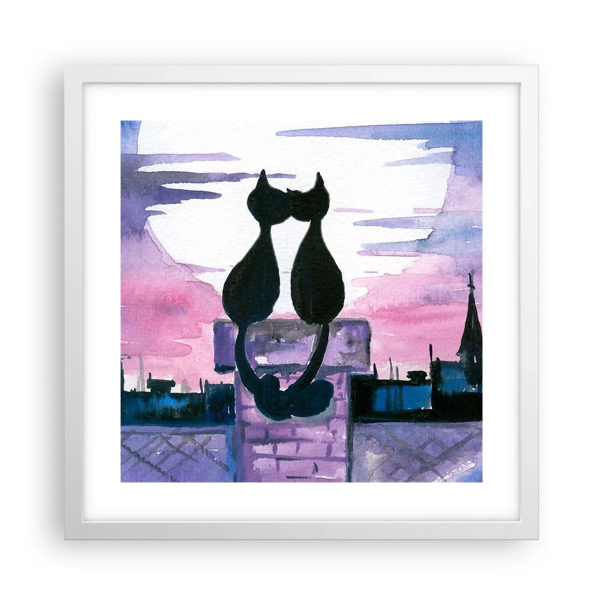 Poszter fekete keretben - Rendez-vous a holdfénynél - 40x40 cm