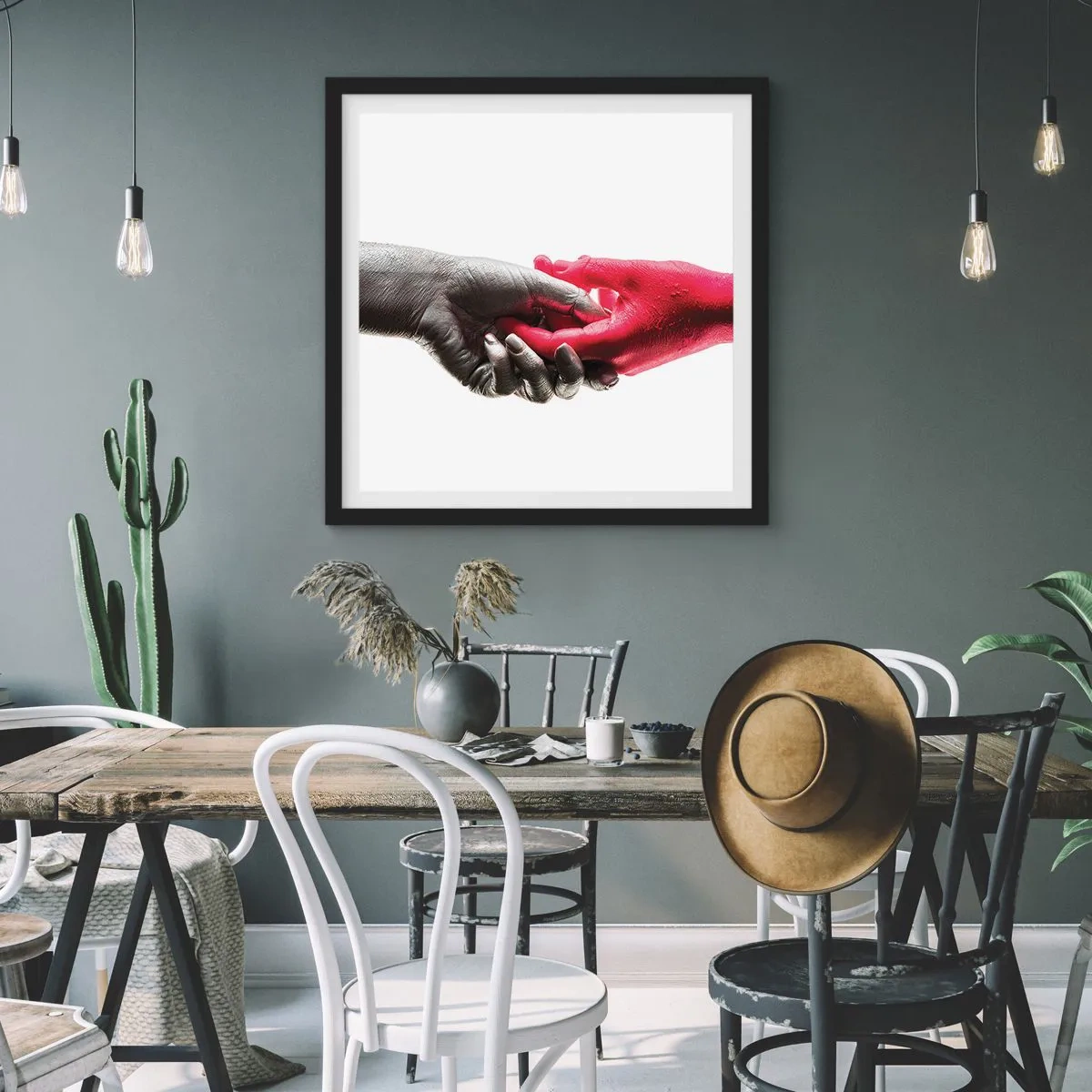 Poszter fehér keretben - Együtt, bár mások - 60x60 cm