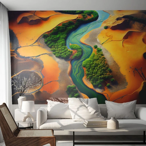Fotótapéta Premium Sand - Életetadó folyó - Tájkép, Természet, Folyó - 350x256 cm