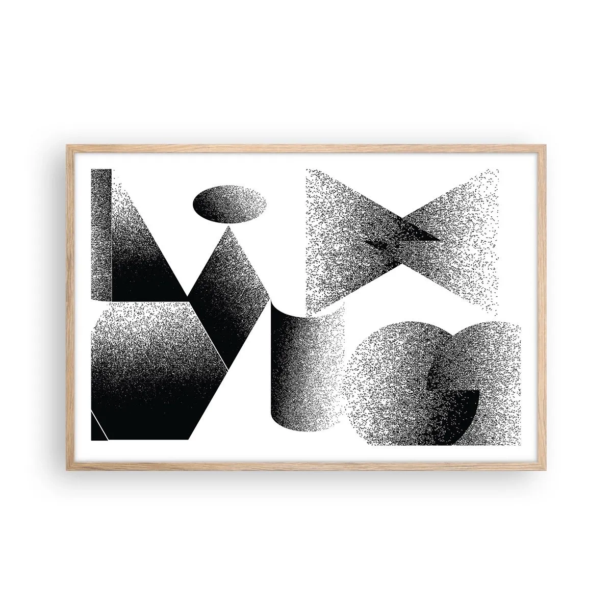 Poszter világos tölgy keretben - Szögek és oválisok - 91x61 cm