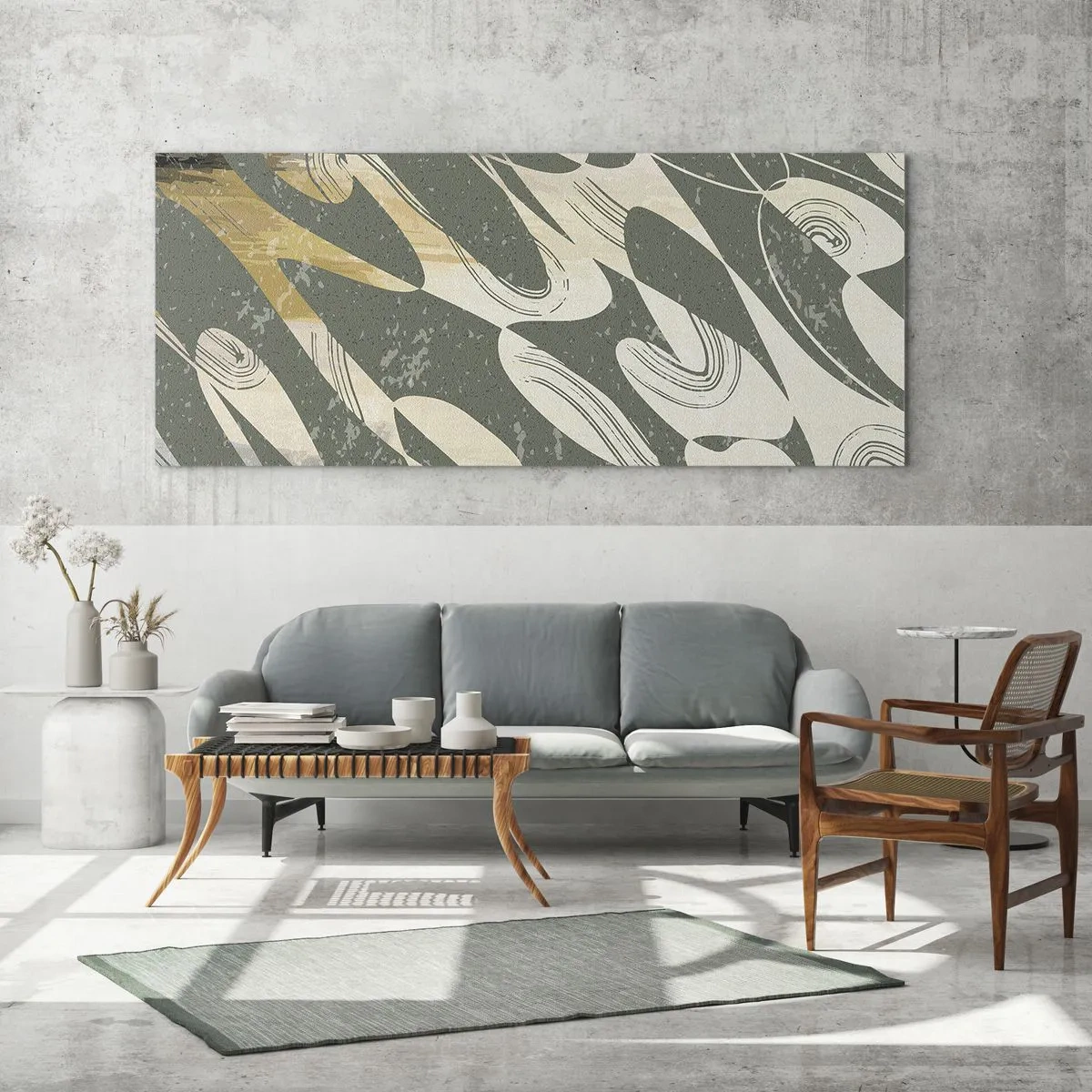 Üveg kép - Ritmikus absztrakció - 100x40 cm